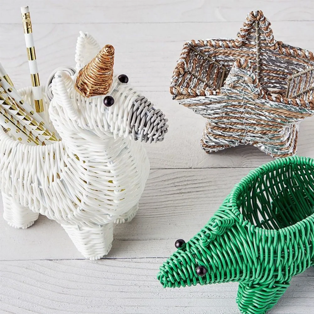 Pottery Barn Kids Unicorn Woven Shaped Pencil Holders